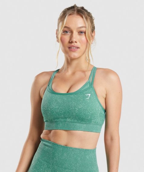 Staniki Sportowe Gymshark Adapt Fleck Seamless Damskie Zielone | PL 398XWK